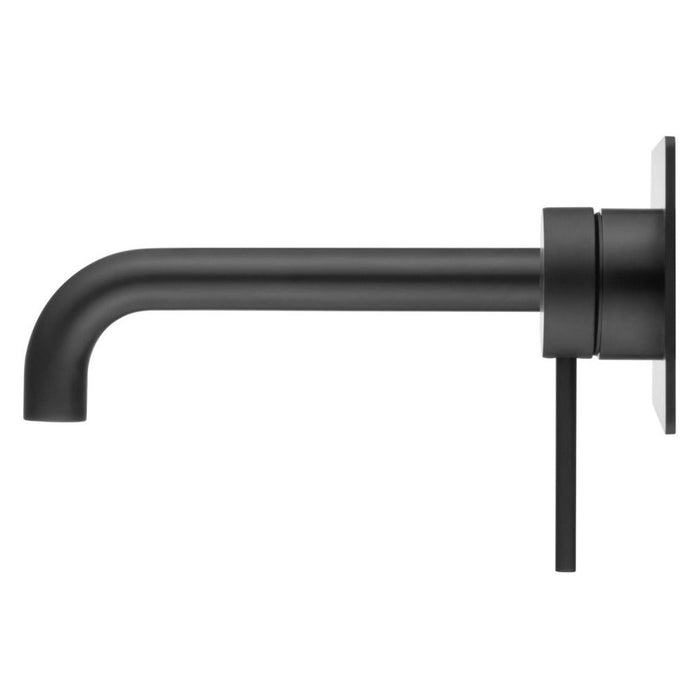 Mica Matte Black Wall-Spout Combo - Curved Spout - 1P - Trim Kit Only - Acqua Bathrooms