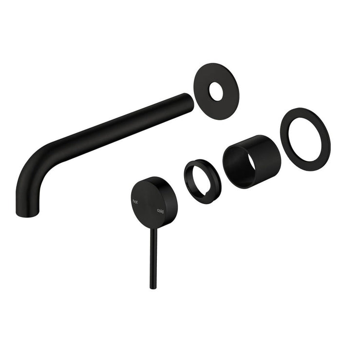 Mica Matte Black Wall-Spout Combo - Curved Spout - 2P - Trim Kit Only - Acqua Bathrooms