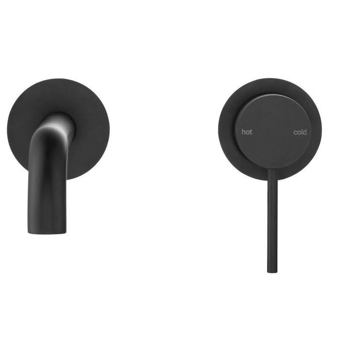 Mica Matte Black Wall-Spout Combo - Curved Spout - 2P - Trim Kit Only - Acqua Bathrooms