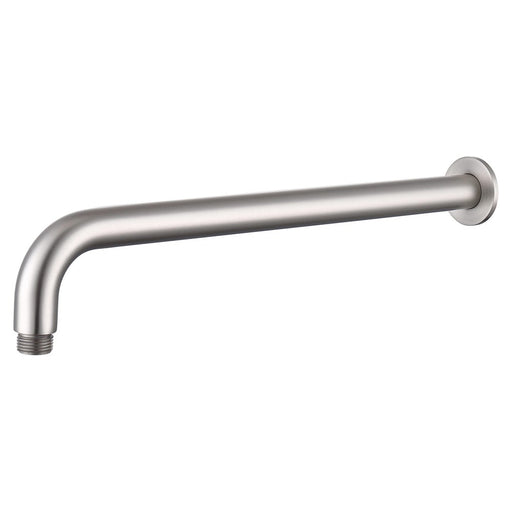 Mica Brushed Nickel Wall Shower Arm - 450mm - Curved - Acqua Bathrooms