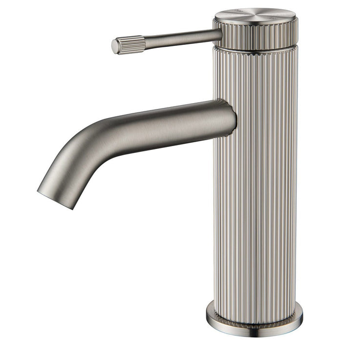 Mica Fluted Brushed Nickel Basin Mixer - Acqua Bathrooms