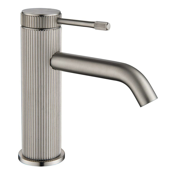 Mica Fluted Brushed Nickel Basin Mixer - Acqua Bathrooms