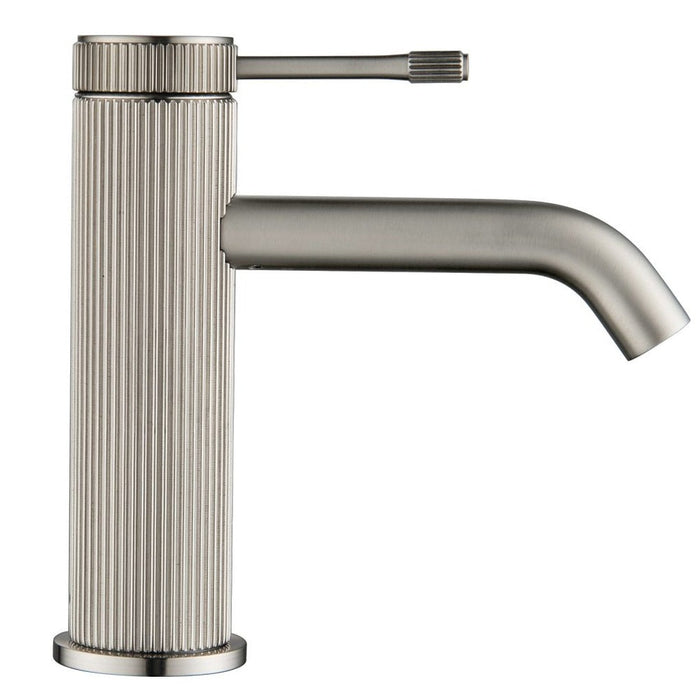 Mica Fluted Brushed Nickel Basin Mixer - Acqua Bathrooms