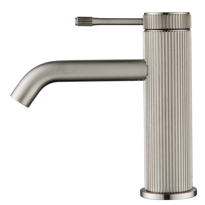 Mica Fluted Brushed Nickel Basin Mixer - Acqua Bathrooms