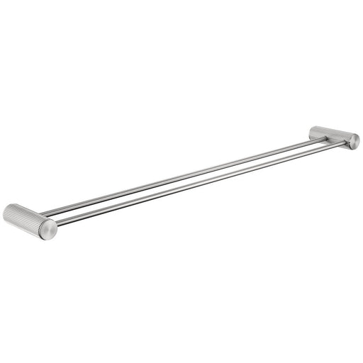 Mica Fluted Brushed Nickel Double Towel Rail - 800mm - Acqua Bathrooms