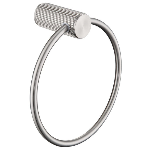 Mica Fluted Brushed Nickel Towel Ring - Acqua Bathrooms