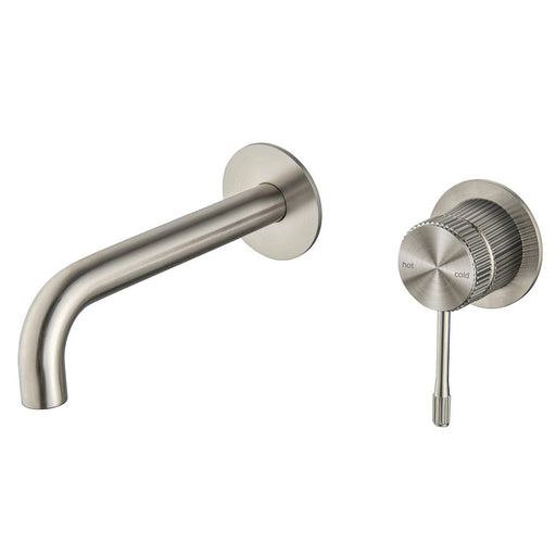 Mica Fluted Brushed Nickel Wall-Spout Combo - Acqua Bathrooms