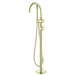 Mica Fluted French Gold Freestanding Bath Mixer with Hand Shower - Acqua Bathrooms