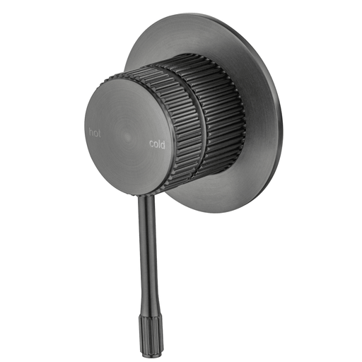 Mica Fluted Gun Metal Shower Mixer - Acqua Bathrooms