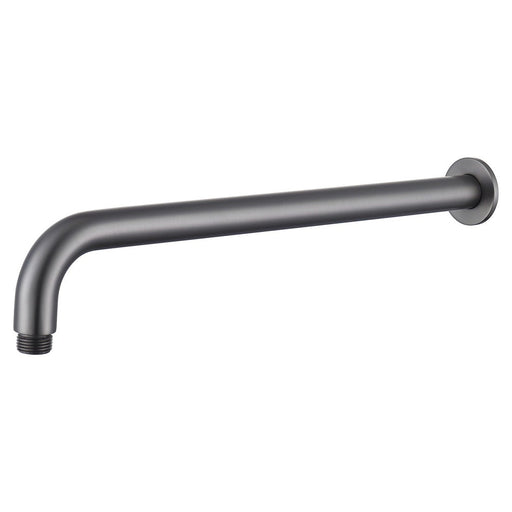 Mica Gun Metal Wall Shower Arm - 450mm - Curved - Acqua Bathrooms