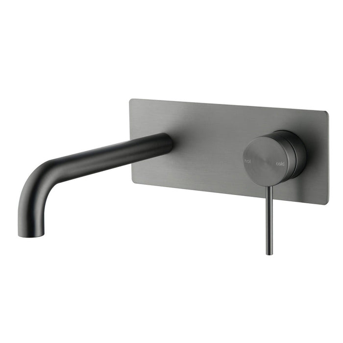 Mica Gun Metal Wall-Spout Combo - Curved Spout - 1P - Trim Kit Only - Acqua Bathrooms