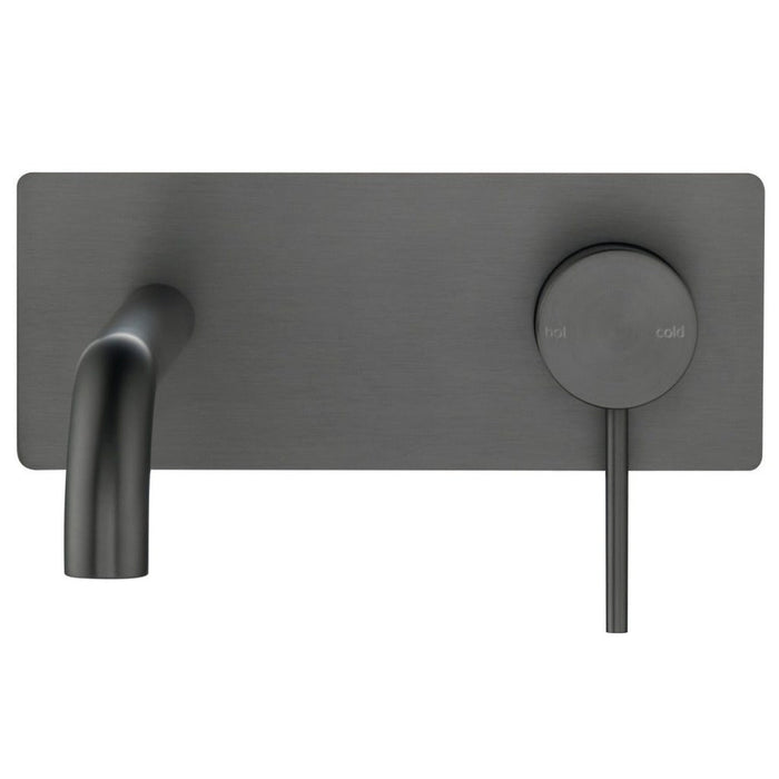 Mica Gun Metal Wall-Spout Combo - Curved Spout - 1P - Trim Kit Only - Acqua Bathrooms