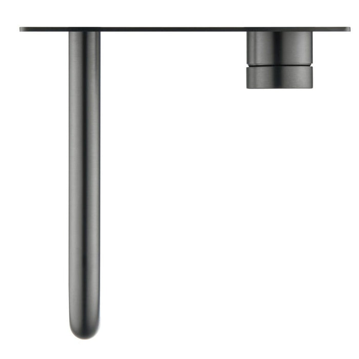 Mica Gun Metal Wall-Spout Combo - Curved Spout - 1P - Trim Kit Only - Acqua Bathrooms