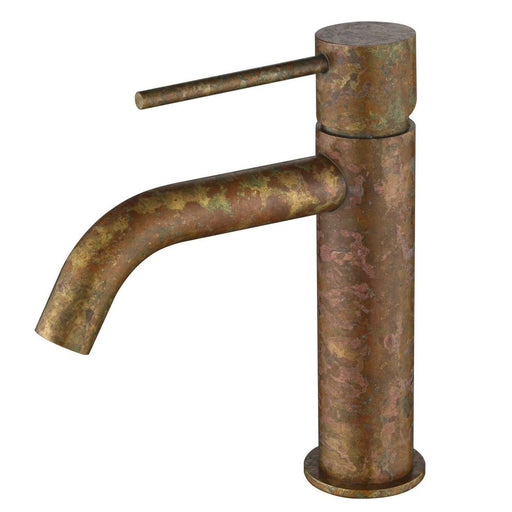 Mica LVB Living Brass Basin Mixer - Curved Spout - Acqua Bathrooms