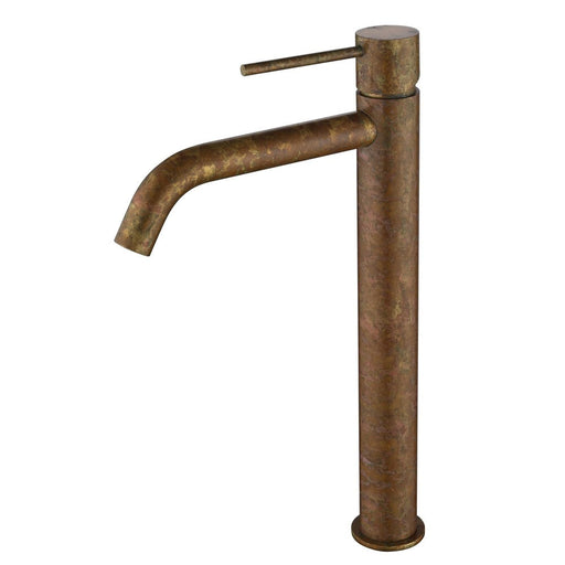 Mica LVB Living Brass Tall Basin Mixer - Curved Spout - Acqua Bathrooms