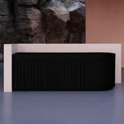 Kelsa Fluted 1500mm Matte Black Left Corner Fit Designer Round Freestanding Bath - Acqua Bathrooms