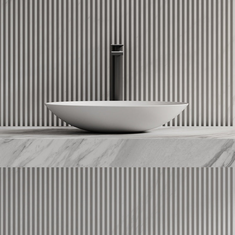 Nala 500mm Solid Surface Stone Oval Above Counter Basin