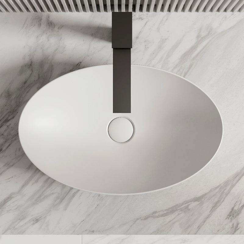 Nala 500mm Solid Surface Stone Oval Above Counter Basin