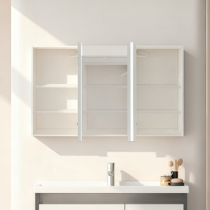 Nova Touchless LED 1200 x 750 Matte White Soft Square Shaving Cabinet