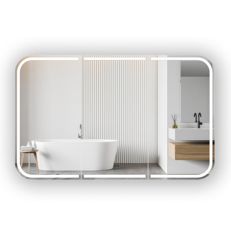Nova Touchless LED 1200 x 750 Matte White Soft Square Shaving Cabinet