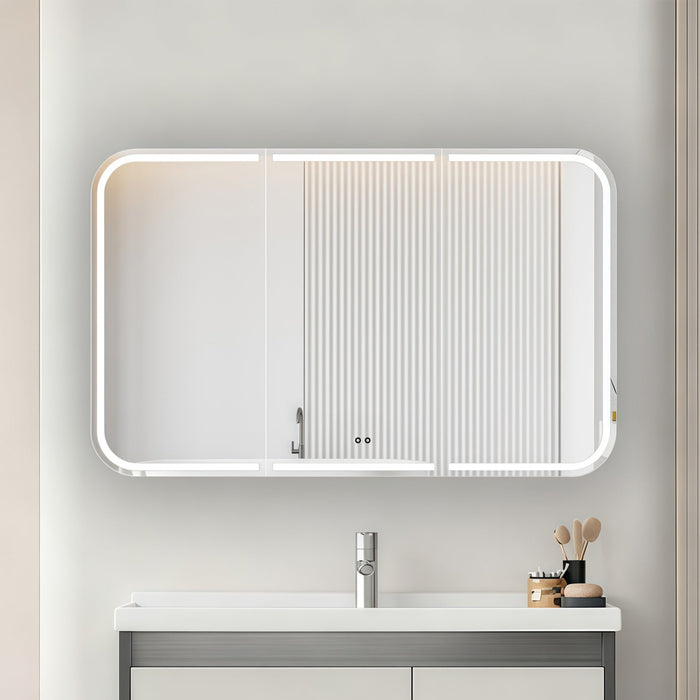 Nova Touchless LED 1200 x 750 Matte White Soft Square Shaving Cabinet