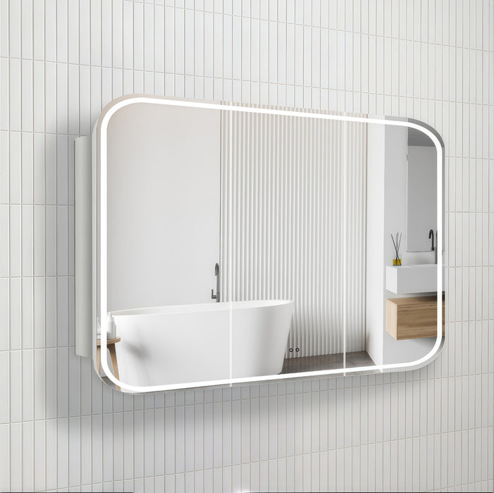 Nova Touchless LED 1200 x 750 Matte White Soft Square Shaving Cabinet