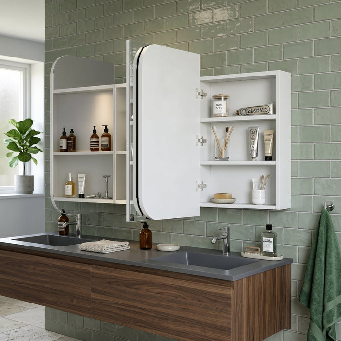 Nova 1200 x 750 Matte White Soft Square Shaving Cabinet