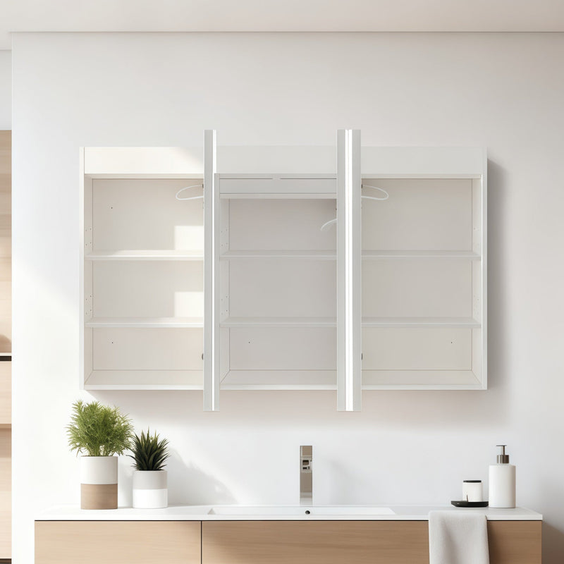 Nova Touchless LED 1500 x 750 Matte White Soft Square Shaving Cabinet