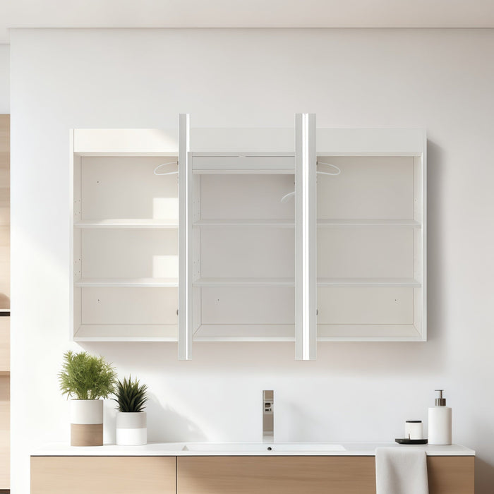 Nova Touchless LED 1500 x 750 Matte White Soft Square Shaving Cabinet