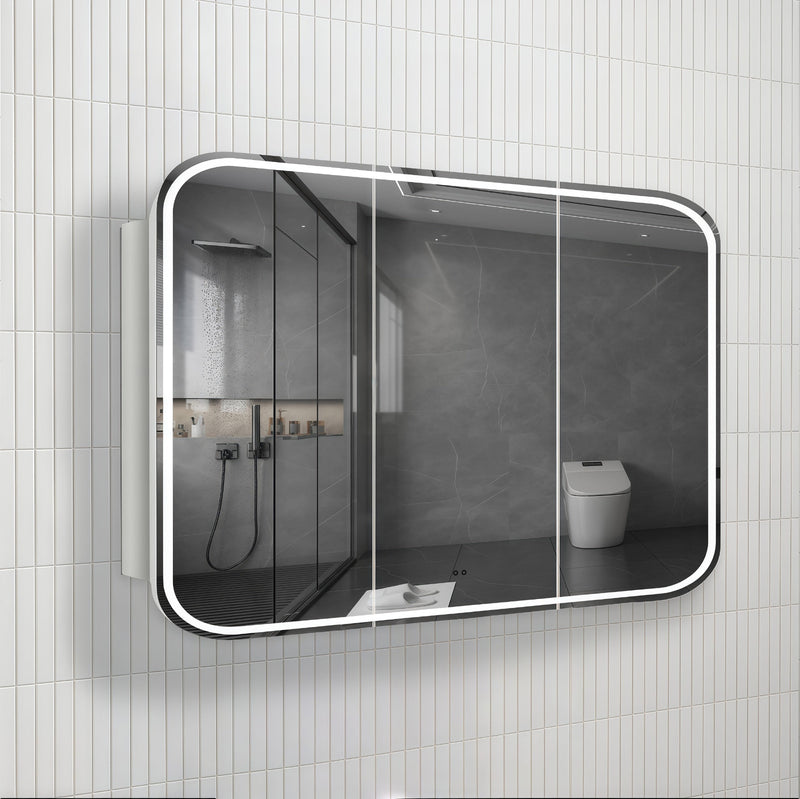 Nova Touchless LED 1500 x 750 Matte White Soft Square Shaving Cabinet