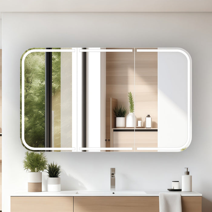 Nova Touchless LED 1500 x 750 Matte White Soft Square Shaving Cabinet