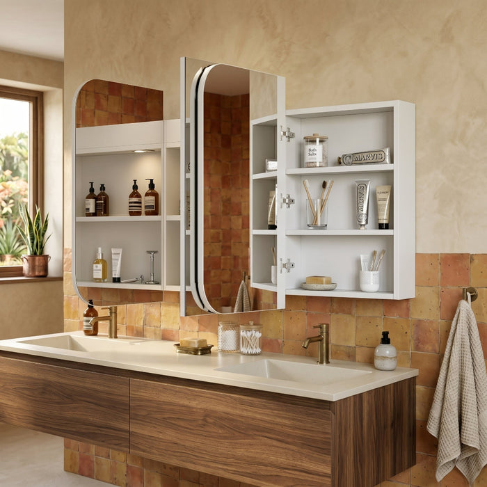 Nova 1500 x 750 Matte White Soft Square Shaving Cabinet