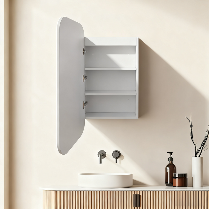 Nova Touchless LED 450 x 900 Matte White Soft Square Shaving Cabinet