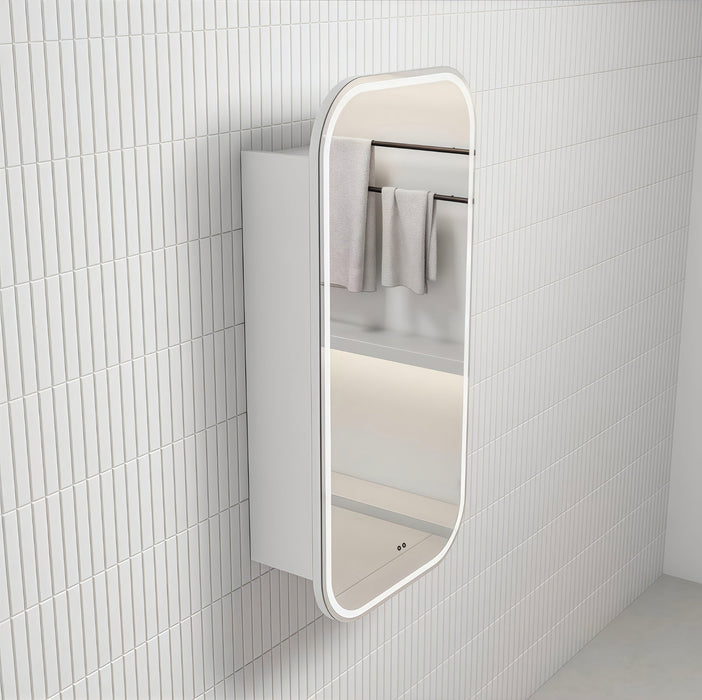 Nova Touchless LED 450 x 900 Matte White Soft Square Shaving Cabinet