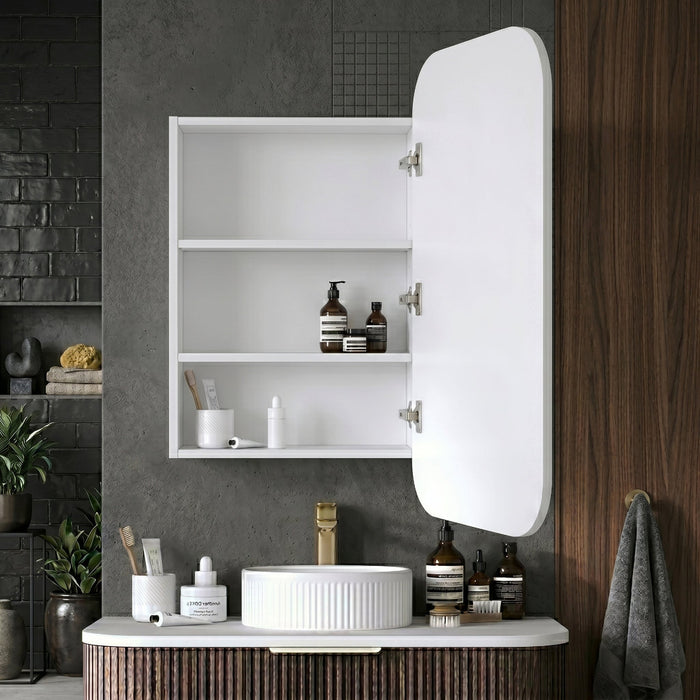 Nova 450 x 900 Matte White Soft Square Shaving Cabinet