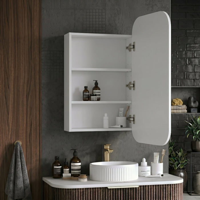 Nova 450 x 900 Matte White Soft Square Shaving Cabinet