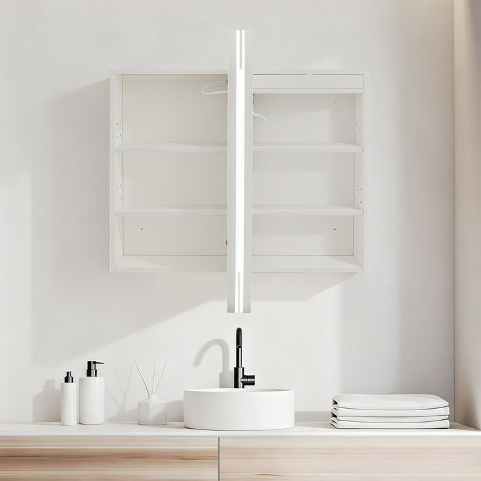 Nova Touchless LED 900 x 750 Matte White Soft Square Shaving Cabinet