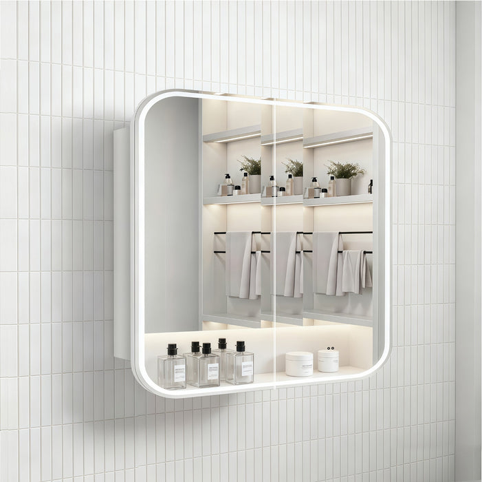 Nova Touchless LED 900 x 750 Matte White Soft Square Shaving Cabinet