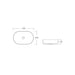 Novara 500 Matte White Oval Above Counter Basin dimensions