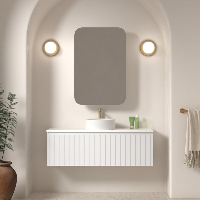 Novella 1200mm Matte White VJ Panelled Wall Hung Vanity