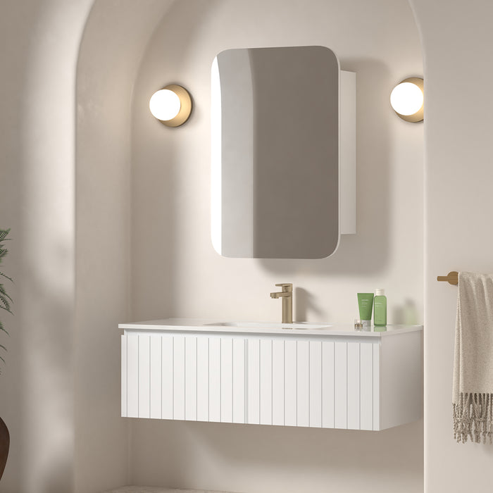 Novella 1200mm Matte White VJ Panelled Wall Hung Vanity