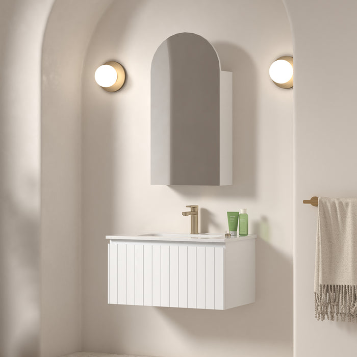 Novella 750mm Matte White VJ Panelled Wall Hung Vanity