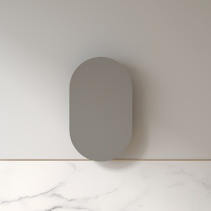 Luna 600 x 1000 Alder Walnut Oval Pill Shaving Cabinet