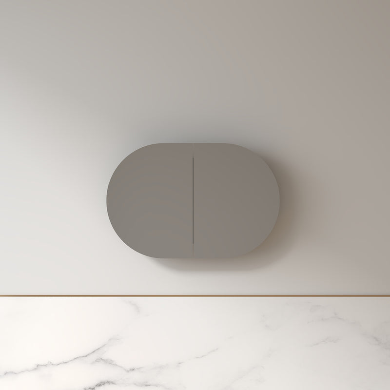 Ronda 900mm Alder Walnut Oval Shaving Cabinet