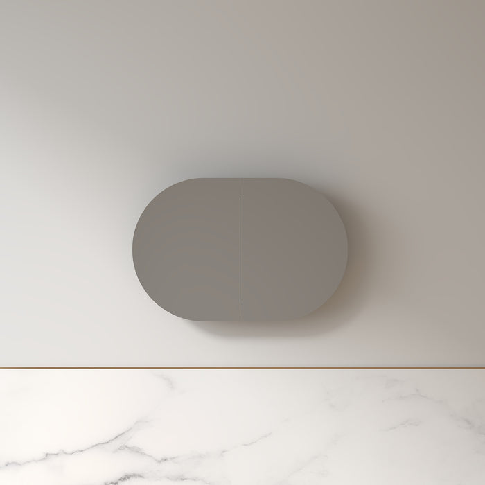 Ronda 900mm Alder Walnut Oval Shaving Cabinet
