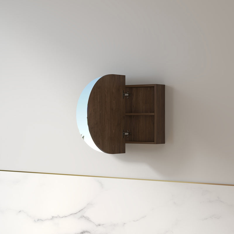 Ronda 900mm Alder Walnut Oval Shaving Cabinet
