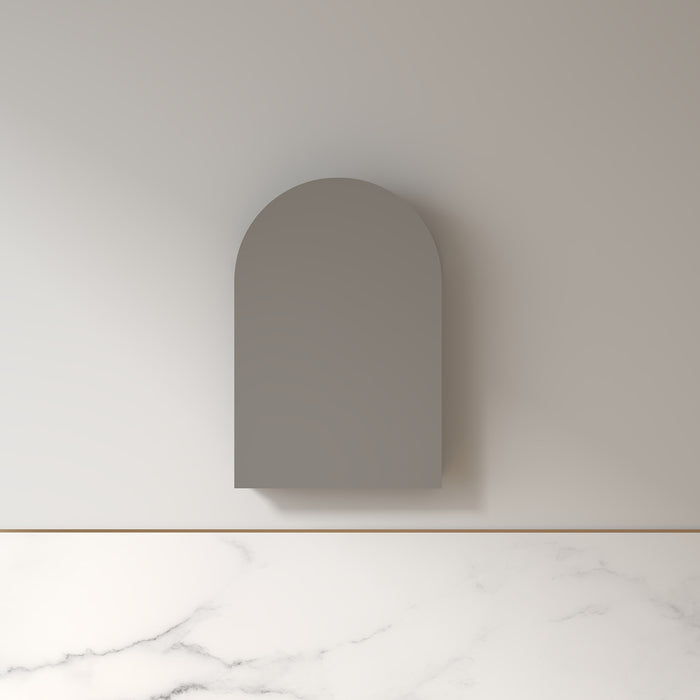 Cresta 600 x 900mm Alder Walnut Arched Shaving Cabinet