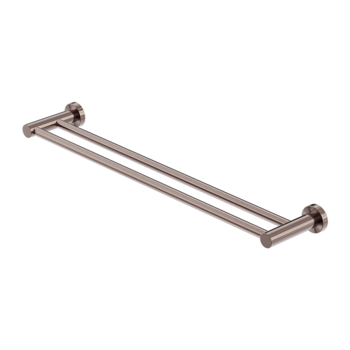 Nero | Mecca 600 mm Brushed Bronze Double Towel Rail - Acqua Bathrooms