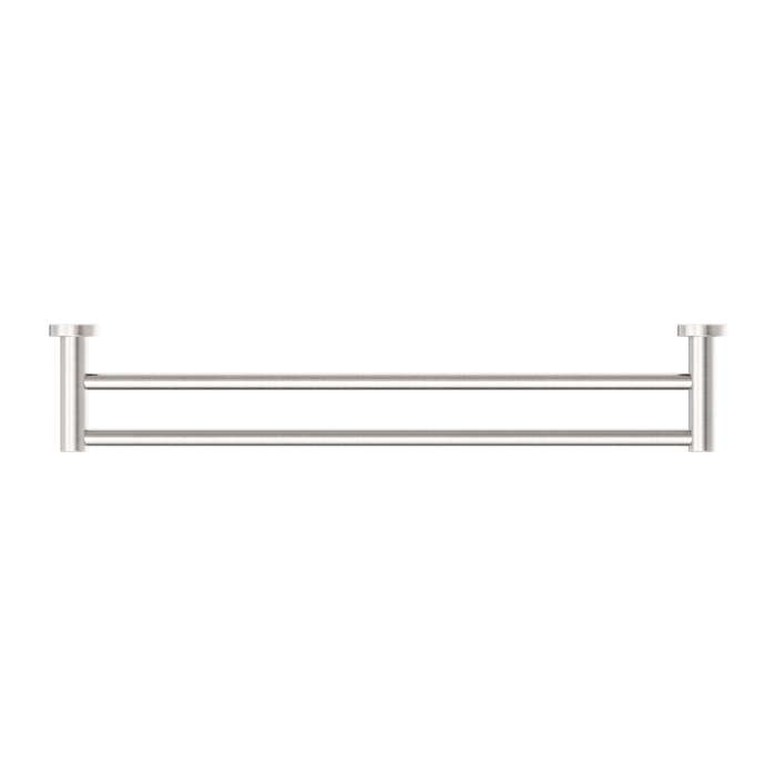 Nero | Mecca 600 mm Brushed Nickel Double Towel Rail - Acqua Bathrooms
