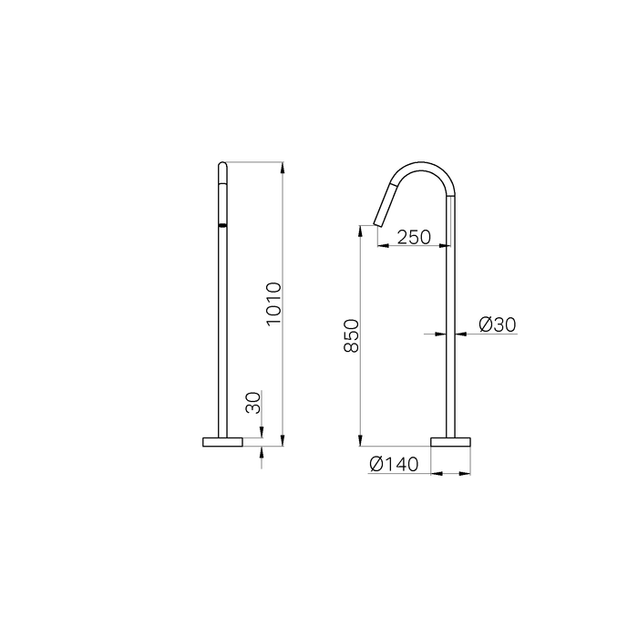 Nero | Mecca Round Freestanding Bath Spout only Brushed Bronze - Acqua Bathrooms